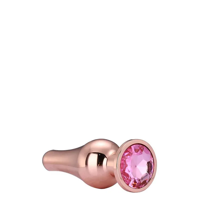 Metal Butt Plug with Pink Crystal Rose Gold L Dream Toys Anal