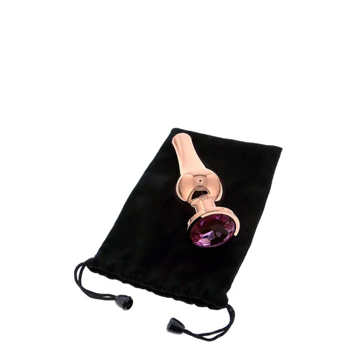 Metal Butt Plug with Pink Crystal Rose Gold L Dream Toys Anal