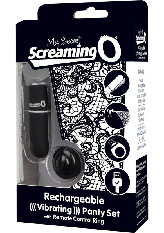 My Secret Screaming O Rechargeable Vibrating Black Panty Set Screaming O Female Sex Toys