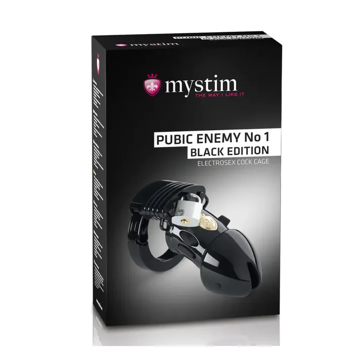 MyStim Male Sex Toys MyStim Pubic Enemy No 1 Black Edition EStim Cock Cage