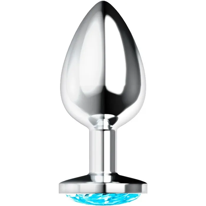 OhMaMa Anal Metal Butt Plug with Blue Crystal Ohmama L