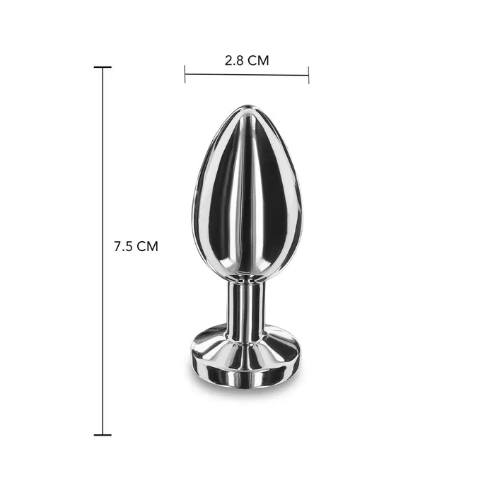 Playhouse Anal Massive Steel Butt Plug with Clear Crystal Playhouse