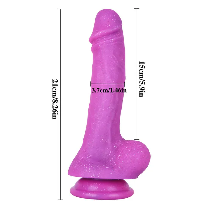 sex toys Dildos 826 Inch Silicone Glitter Purple Dildo