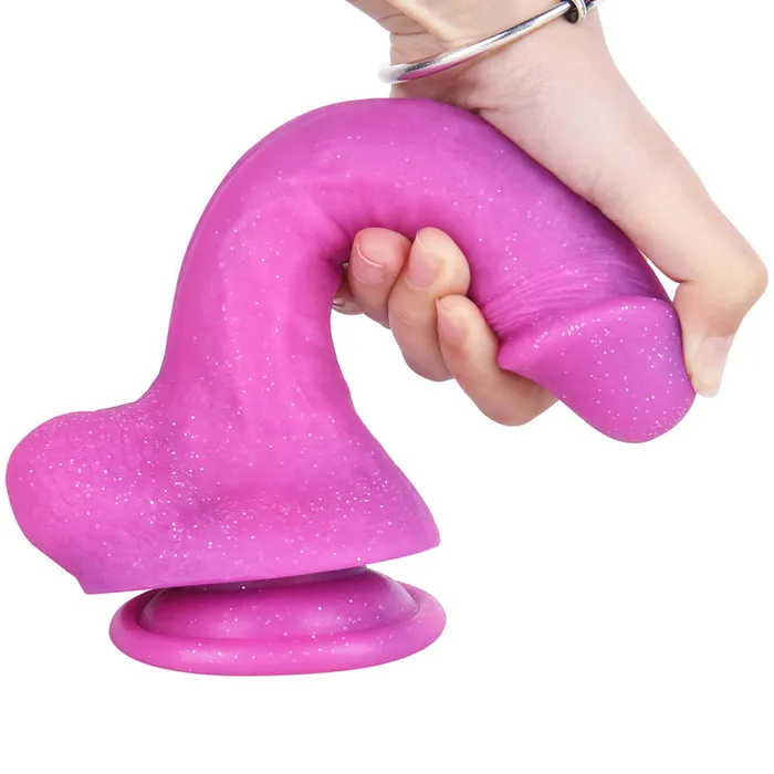 sex toys Dildos 826 Inch Silicone Glitter Purple Dildo