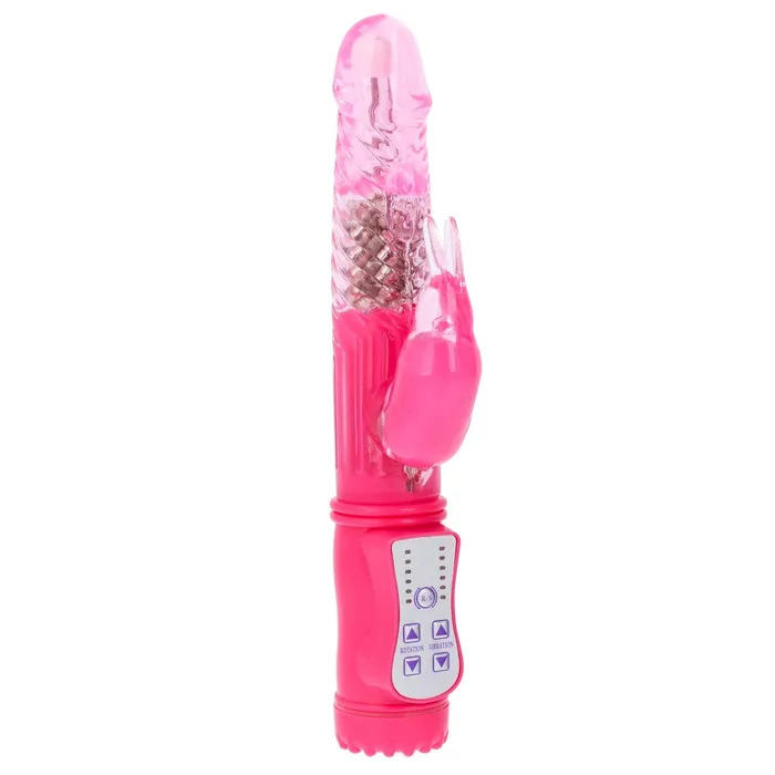 Shots Toys Vibrators Rabbit Vibrator with Rotating End and Pearls GC Pink