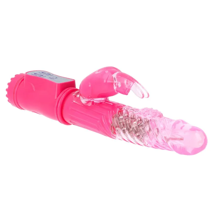 Shots Toys Vibrators Rabbit Vibrator with Rotating End and Pearls GC Pink