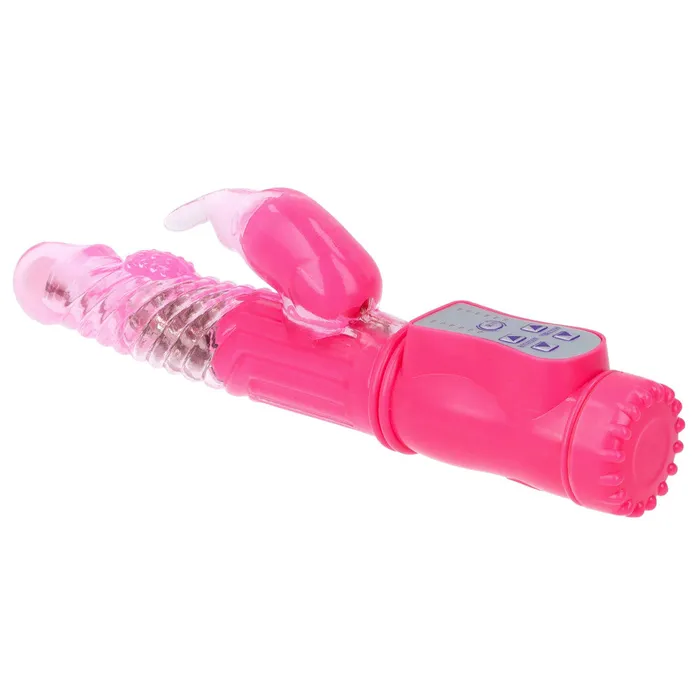 Shots Toys Vibrators Rabbit Vibrator with Rotating End and Pearls GC Pink