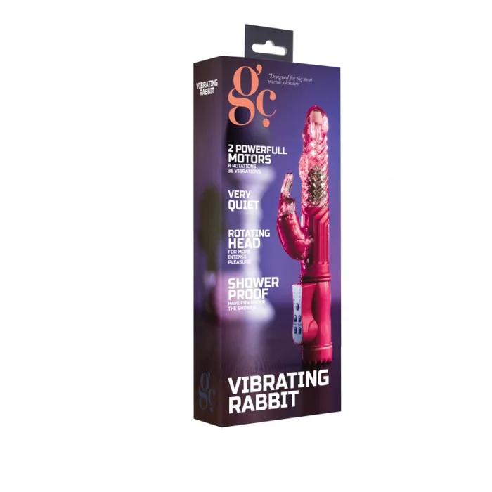 Shots Toys Vibrators Rabbit Vibrator with Rotating End and Pearls GC Pink