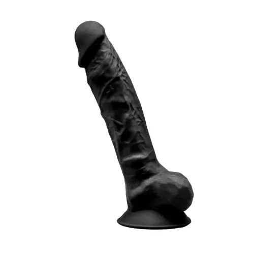 SilexD Dildos SilexD 9 inch Realistic Silicone Dual Density Dildo with Suction Cup with Balls Black