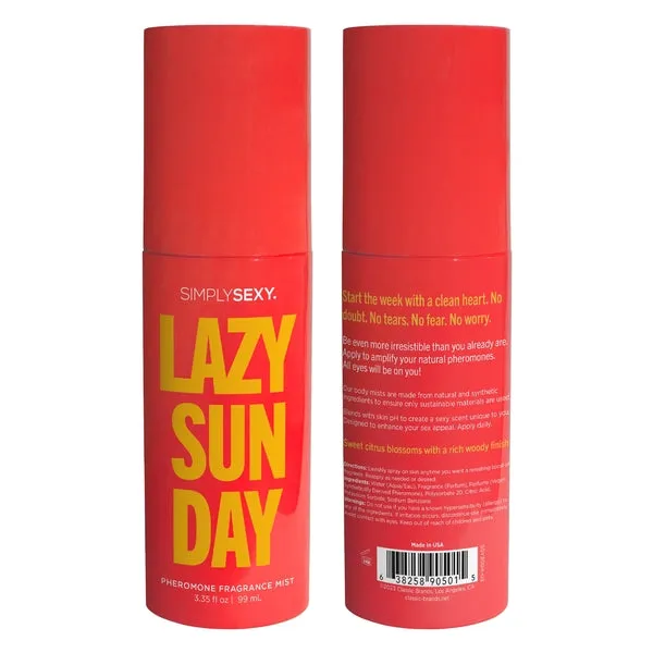 Simply Sexy Female Sex Toys PHEROMONE BODY MIST LAZY SUNDAY 335 floz 99mL