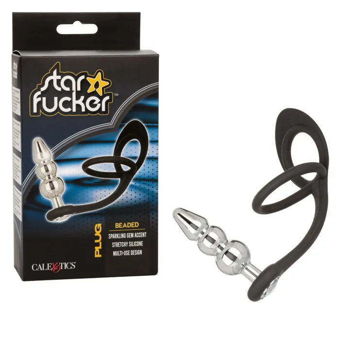 Star Fucker Beaded Metal Butt Plug with Crystal Silicone Penis Testicle Clamp California Exotic Novelties Male Sex Toys