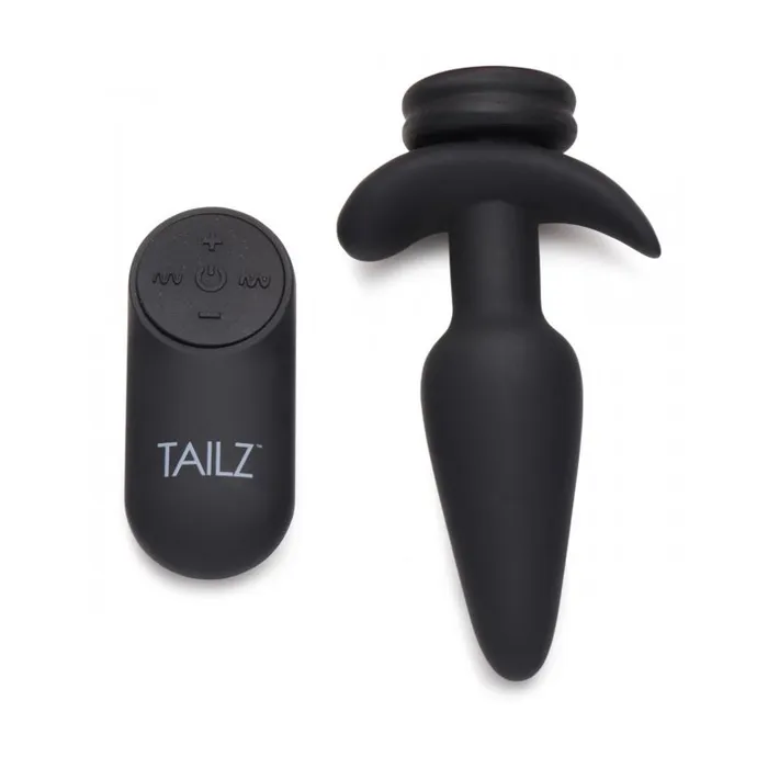 Tailz Interchangeable 10X Vibrating Small Silicone Anal Plug With Remote Tailz Male Sex Toys