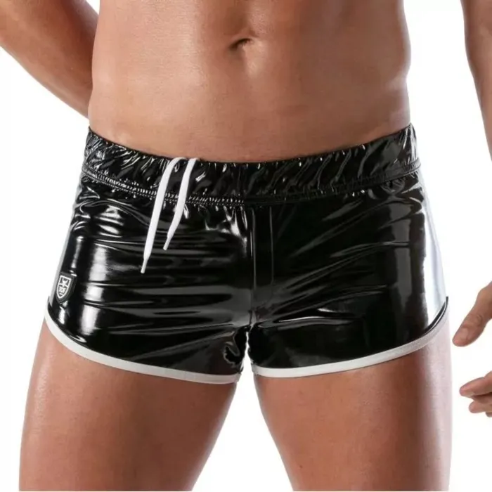 Vinyl Fetish Shorts BlackWhite Size L TOF Paris Anal