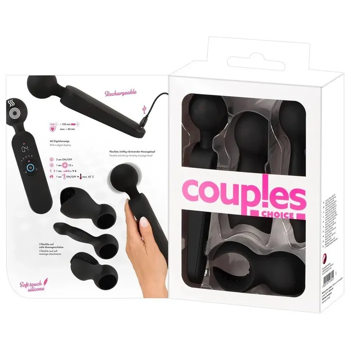 You2Toys Female Sex Toys Couples Choice Wand Massager with 3 Attachments Heating