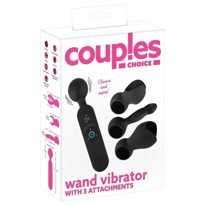 You2Toys Female Sex Toys Couples Choice Wand Massager with 3 Attachments Heating