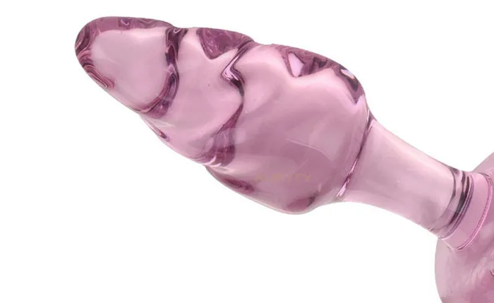 ALMYTY Pink Wearable Crystal Glass Butt Plug Anal Beads Set 6 Unique Shapes for Sensual Play Anal