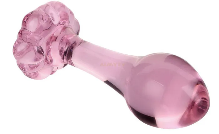 ALMYTY Pink Wearable Crystal Glass Butt Plug Anal Beads Set 6 Unique Shapes for Sensual Play Anal