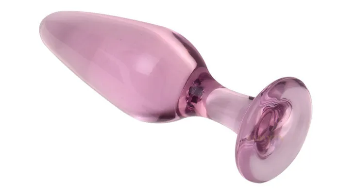 ALMYTY Pink Wearable Crystal Glass Butt Plug Anal Beads Set 6 Unique Shapes for Sensual Play Anal