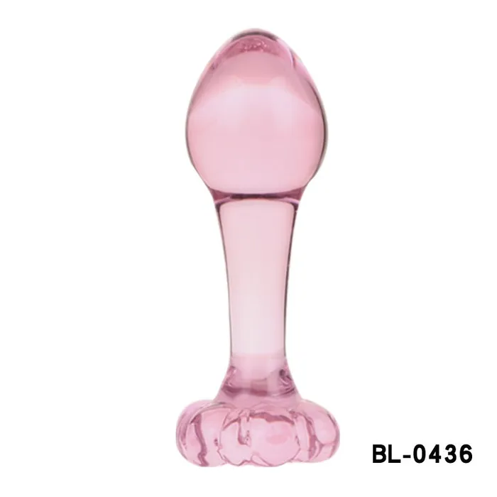 ALMYTY Pink Wearable Crystal Glass Butt Plug Anal Beads Set 6 Unique Shapes for Sensual Play Anal