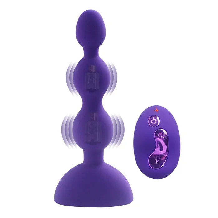 Anal Aphrodisia Aphrodisia Remote Control Dual Motor Vibrating Anal Plug Purple