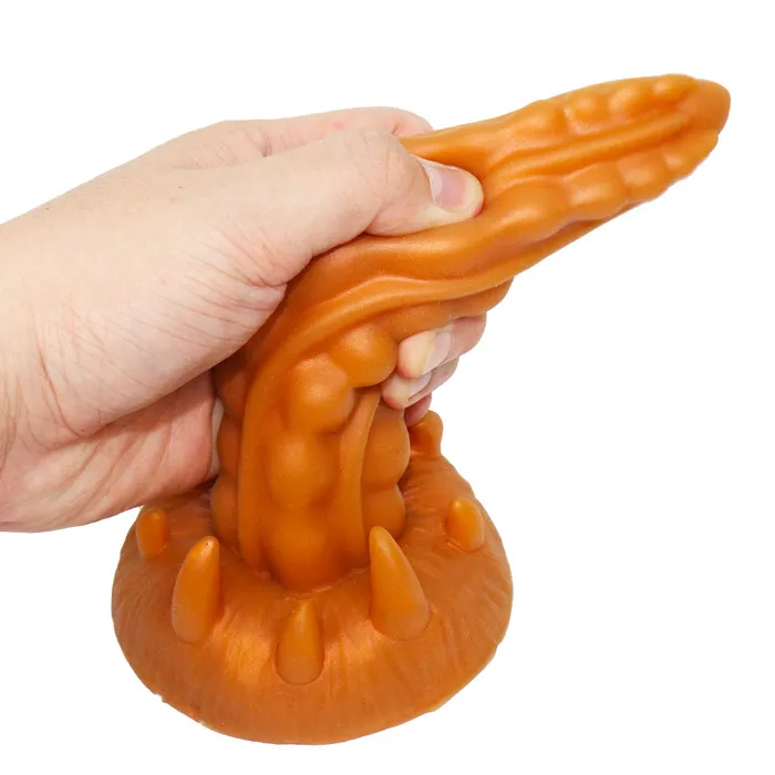 Anal DY DY Magic Dragon Silicone Fantasy Dildo Anal Plug Gold