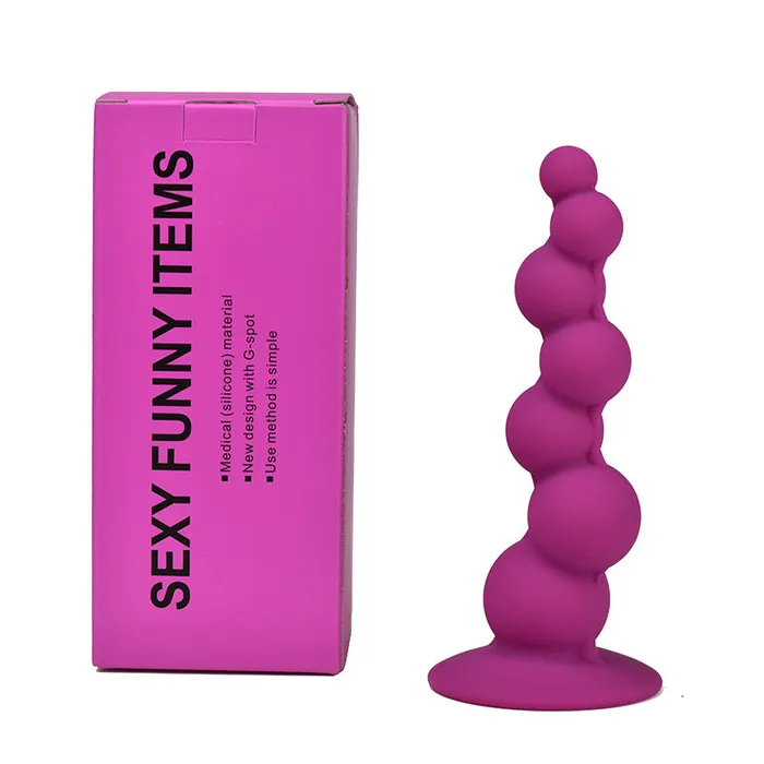 Anal HC HC Silicone Enema Play Anal Beads Butt Plug Rose