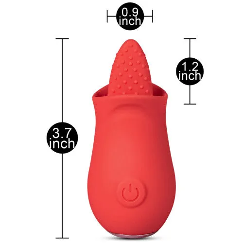 CyprusLoveShop Vibrators Red silicone vibrating Licking Tongue rose Flower