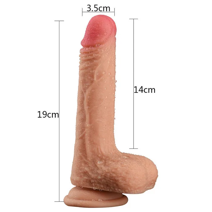 Female Sex Toys DAYU DY 19cm Super Realistic Silicone Dildo with Suction Cup Nude