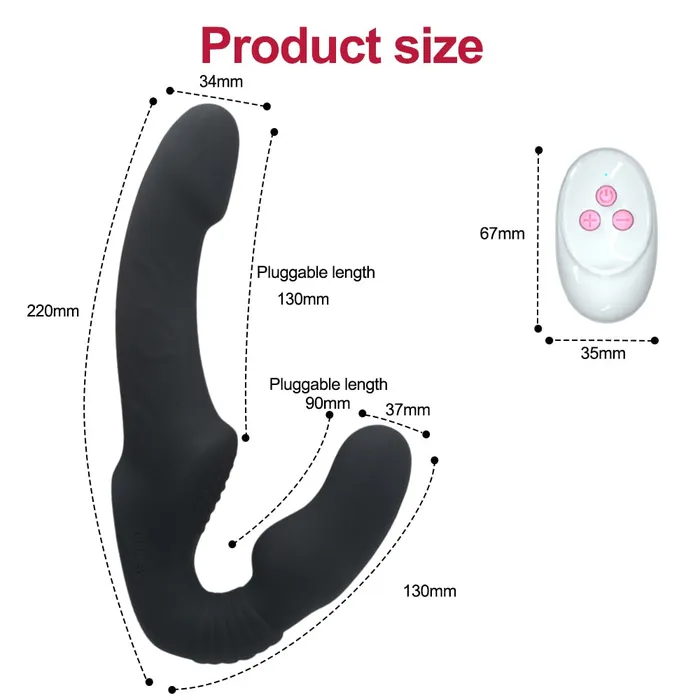 Female Sex Toys Kinkpod 10 Speeds Strapless Strapon Double Vibrating