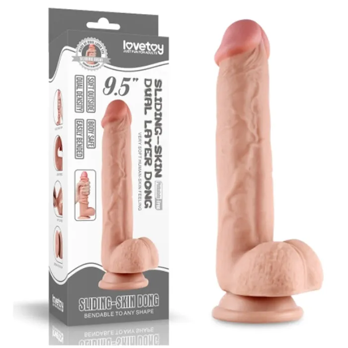 Female Sex Toys LOVETOY Lovetoy 95 Realistic Dildo Sliding Skin Dual Layer Dildo