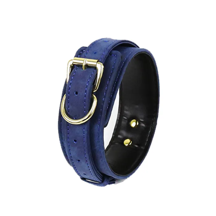 GAINIAN Vibrators BDSM PU Leather Collar Leash Blue