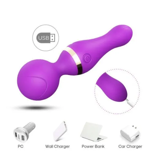 JAMES TOYBOX vibrating magic silicone wand Purple 19 cm Adults Boutique Nicosia Vibrators