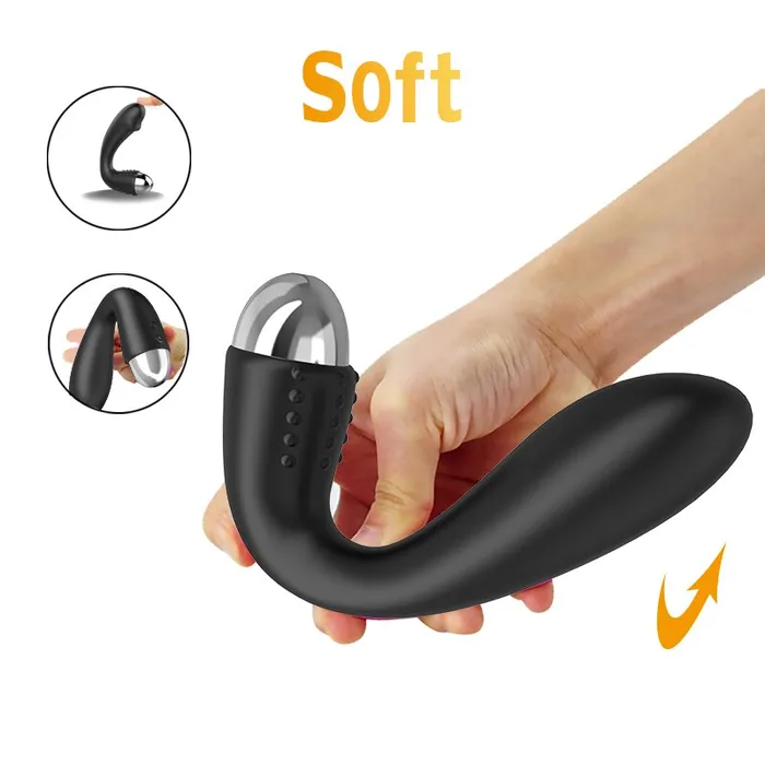 JRL Male Sex Toys JRL Soft Silicone Anal Plug Vibrator Prostate Massager Smooth Edition