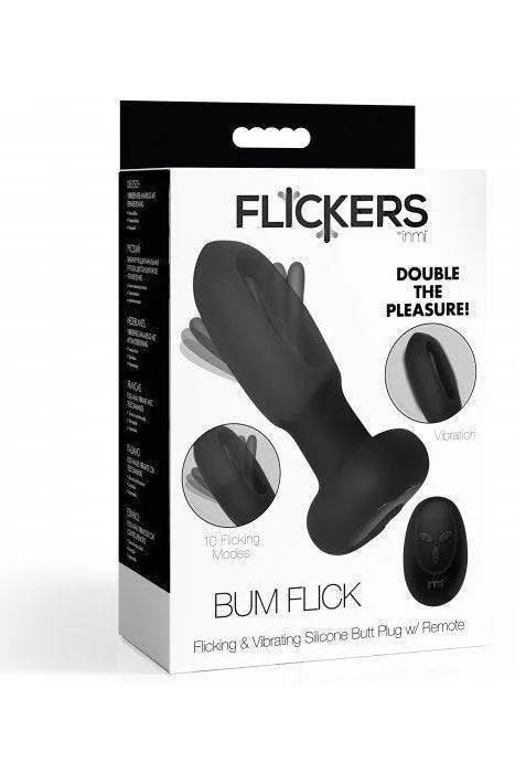 Male Sex Toys Sex on the Go Bum Flick Vibrating and Flicking Silicone Butt Plug with Remote