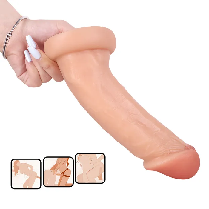 MD 846 inch Large Realistic Dildo Anal Plug Curved Flesh MD Anal