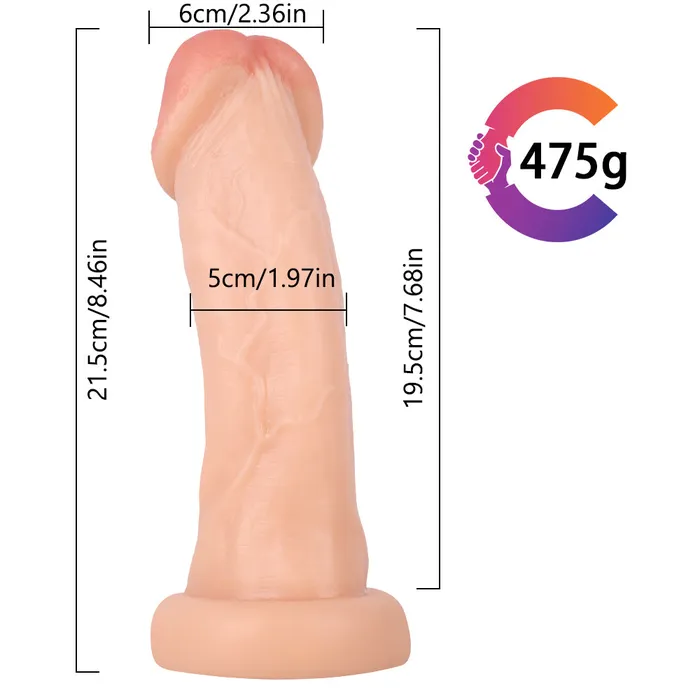 MD 846 inch Large Realistic Dildo Anal Plug Curved Flesh MD Anal