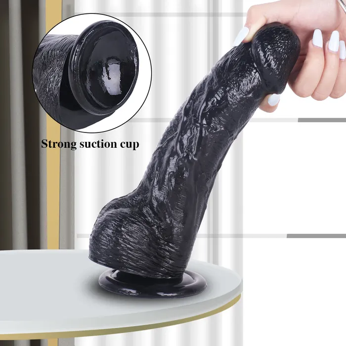 MD 984 Super Realistic Thick Dildo Black MD Female Sex Toys