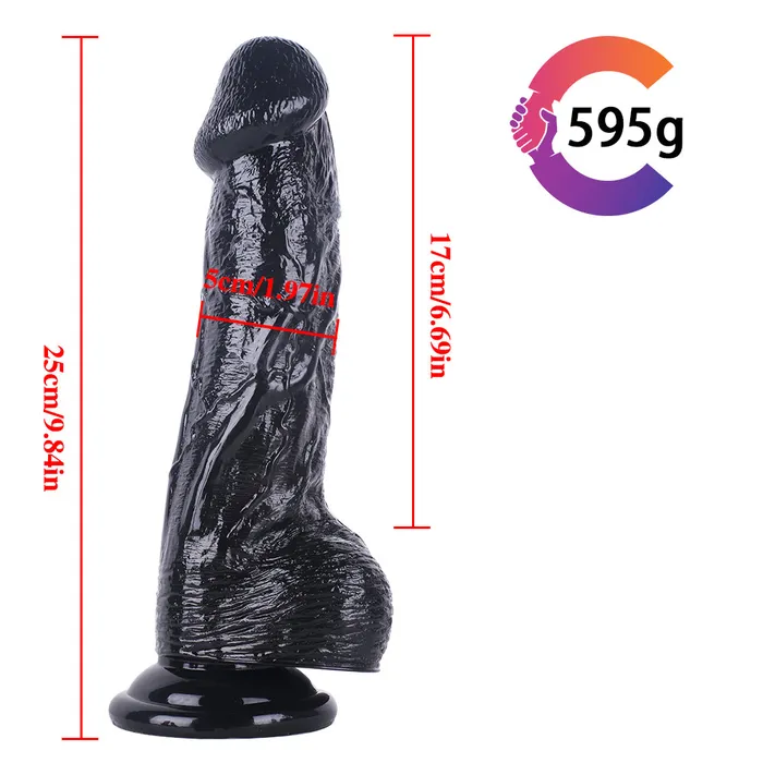 MD 984 Super Realistic Thick Dildo Black MD Female Sex Toys