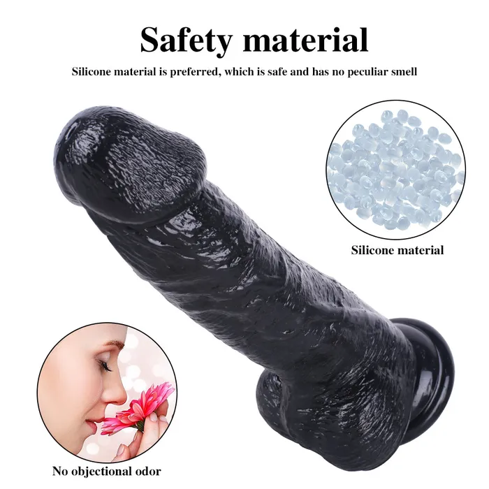 MD 984 Super Realistic Thick Dildo Black MD Female Sex Toys