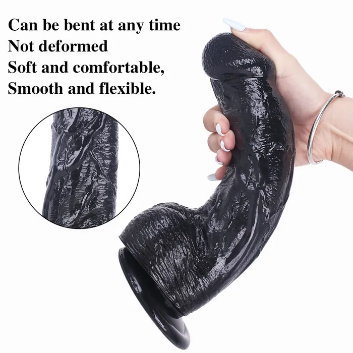 MD 984 Super Realistic Thick Dildo Black MD Female Sex Toys