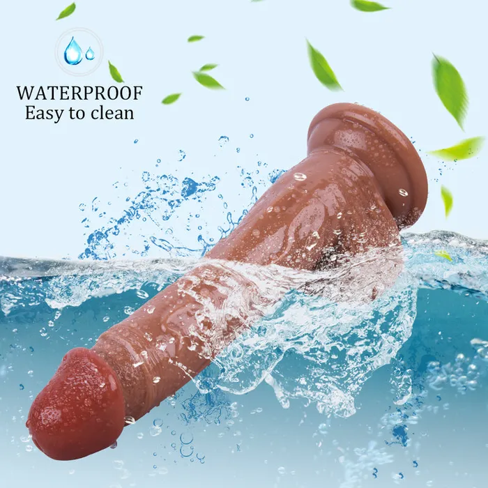 MD Female Sex Toys MD Valen 21cm Realistic Vibrating Dildo with Suction Cup Brown