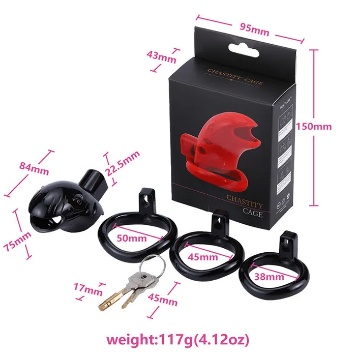 MD Male Sex Toys MD Bird Male Chastity Cage Penis Cage Black 3 Rings