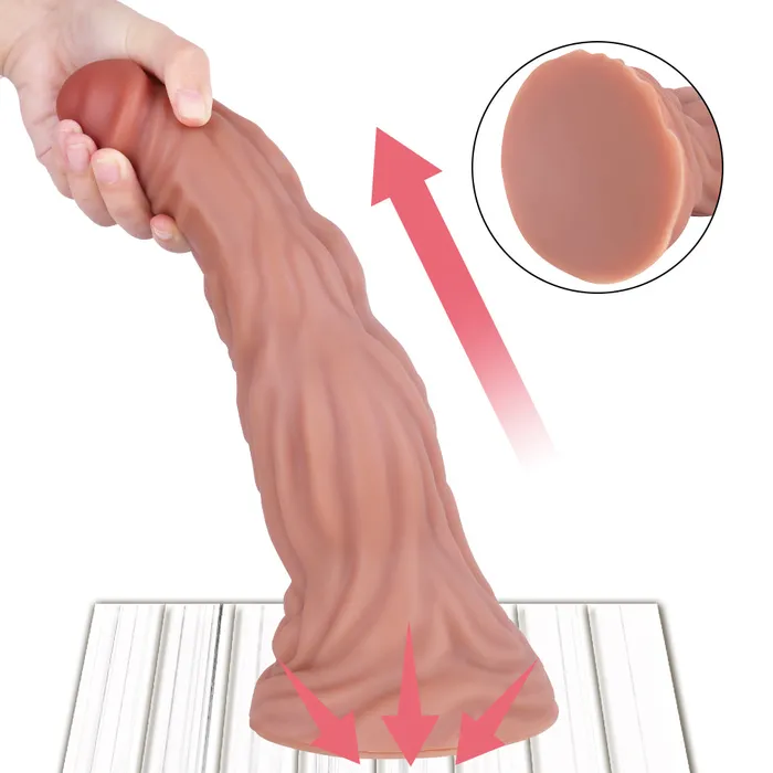 MD MD 1102 inch Huge Bad Dragon Realistic Dildo Anal Plug Silicone Brown Anal