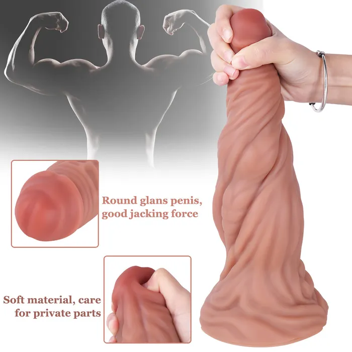 MD MD 1102 inch Huge Bad Dragon Realistic Dildo Anal Plug Silicone Brown Anal