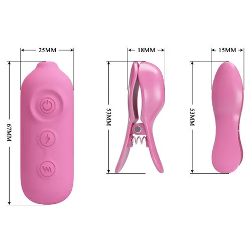 Pretty Love Romantic Wave II Estim Vibrating Nipple Clip Pretty Love Vibrators