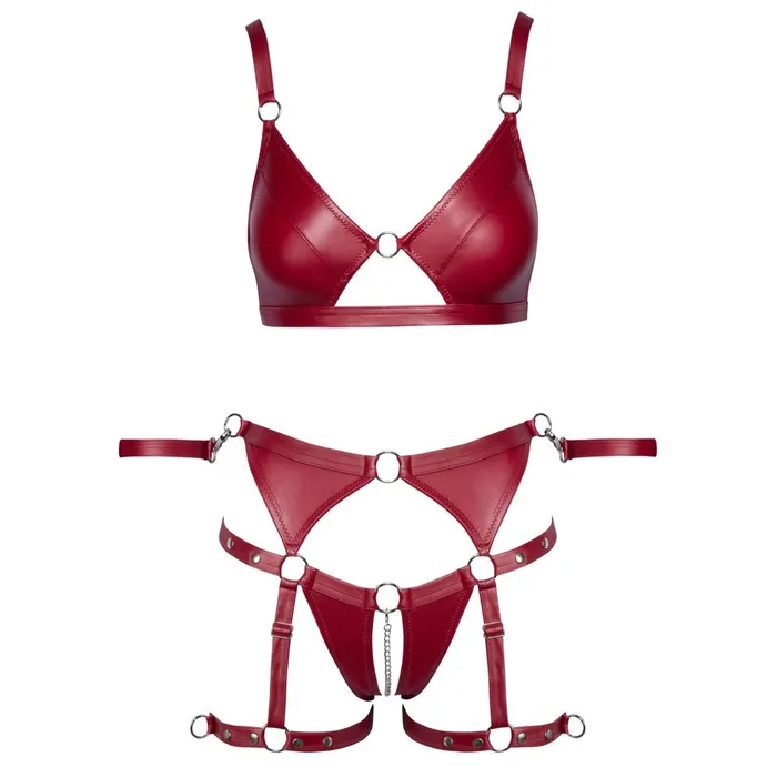 Restraints Cottelli Collection Cottelli Red Crotchless Bondage Set