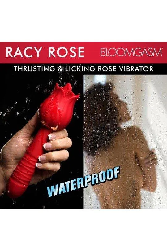 Sex On the Go Vibrators Racy Rose Thrusting and Licking Rose Vibrator