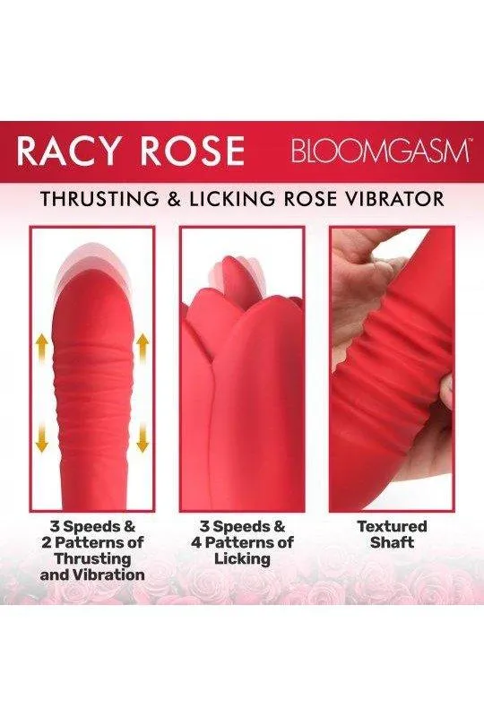 Sex On the Go Vibrators Racy Rose Thrusting and Licking Rose Vibrator