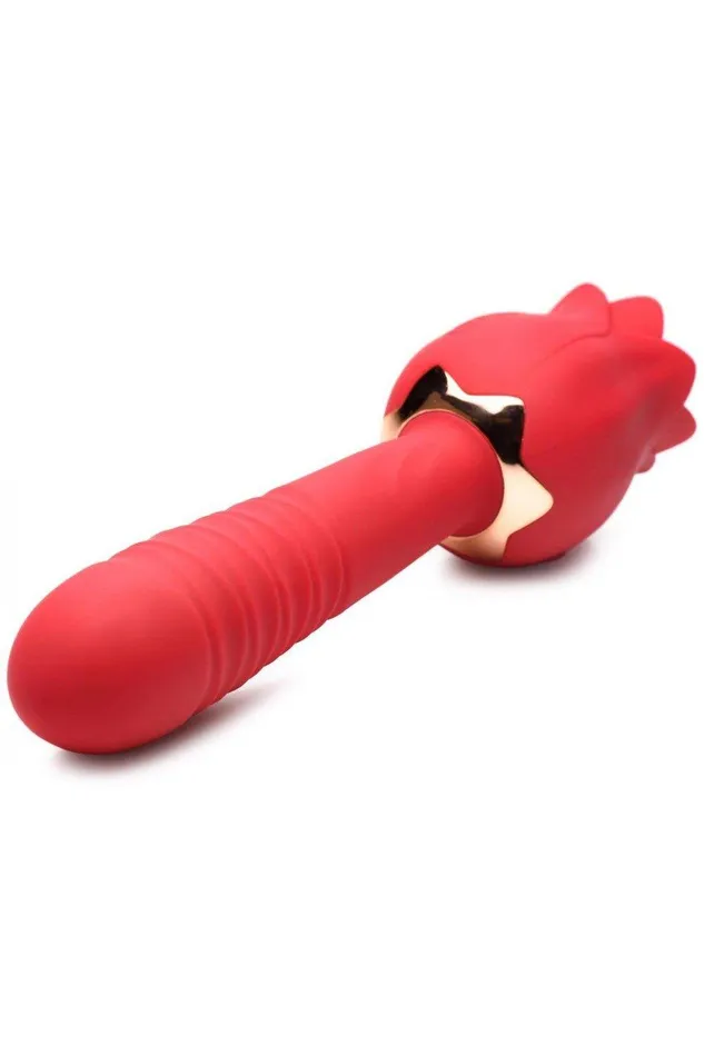 Sex On the Go Vibrators Racy Rose Thrusting and Licking Rose Vibrator