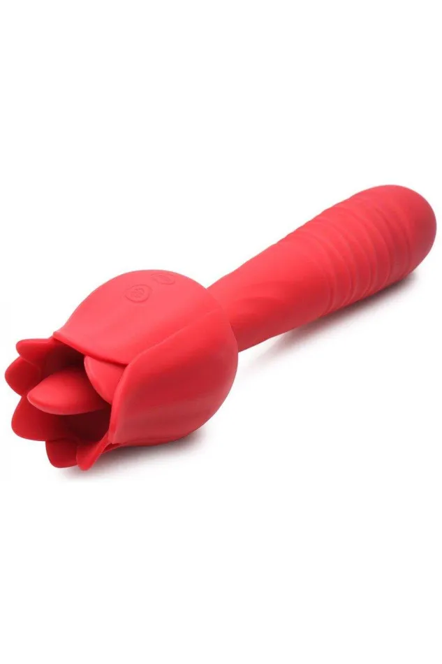 Sex On the Go Vibrators Racy Rose Thrusting and Licking Rose Vibrator